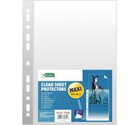Pack Of 50 Perforated Document Sleeves 100 ?m/Micron Thickness: 0.1 Mm,240 X 305 Mm,Transparent Crystal