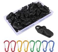 Pack Of 50 Plastic Tarpaulin And Tent Clips For Camping,Hiking And Travelling + 8 X Locking Carabiners