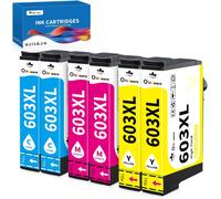 Pack of 6 603XL Multipack Cartridges Compatible with Epson 603XL Cartridges for XP-2100 XP-2105 XP-3100 XP-3105 XP-4100 XP-4105 Workforce WF-2810 WF-2830 WF-2835 WF-2850