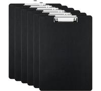 Pack Of 6 A4 Clipboard Clipboard Document Holders With Metal Clip For Notes,Forms,Documents,Drawings (Black)