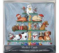Pack of 6 Animal Tree Charity Christmas Cards Supports Multiple Charities