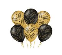 Pack of 6 ballons de fête élégants - Happy Birthday