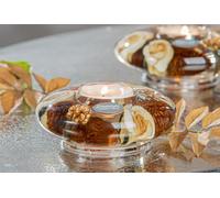 Pack of 6 Dreamlight, Tealight candle holder, Ufo Mini, Glass, brown, PU 6, H. 4 cm, D. 11 cm
