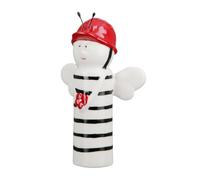 Pack of 6 Figure, Bee, striped, Porcelain, red, white, PU 6, L. 5 cm, W. 10 cm, H. 15 cm