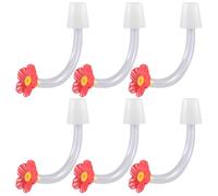 Pack of 6 Hummingbird Feeders Replacement Part Flower Tips Secure for Glass Feeders Leakprevent for Outdoor Feeding Use Pet Bird Feeding Accessories