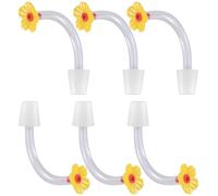 Pack of 6 Hummingbird Feeders Replacement Part Flower Tips Secure for Glass Feeders Leakprevent for Outdoor Feeding Use Pet Bird Feeding Accessories