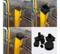 Pack Of 6 Lamellar Plugs For Square Tubes,80 X 80 Mm,Plastic End Caps For Trampoline Furniture Legs (Black)