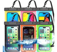 Pack Of 6 Multi-Coloured Waterproof Phone Pouches, Large Waterproof Phone Pouches (Protection Level: Ip68) Outdoor Sports For Apple Iphone, Samsung And Up To 7.5 Inches