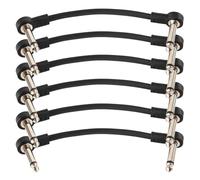 Pack Of 6 Professional Guitar Pedal Cables Space Saving Patches Cables Plastic And Metal Texture For Pedalboards Patches Cable
