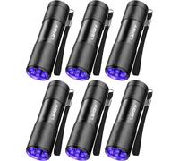 Pack Of 6 Uv Ultra Violet Blacklight 9 Led Flashlight Torch Outdoor Etc.