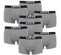 Pack of 8 Levis Men Solid Basic Trunk Boxer Shorts Underpants Pant Underwear, Farben:758 - Middle Grey mélange, Größe Bekleidung:XL