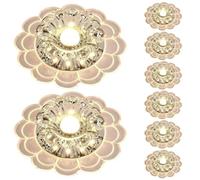 Pack of 8Led Hallway Recessed Ceiling Lights - Flush Mounted Ceiling Downlight Lighting Fixture - Crystal Ceiling Lamps Compatible with Study Room/Office,Warm Light+White Light