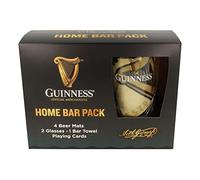 Pack officiel Guinness Home Bar avec tapis, verres, serviette et cartes