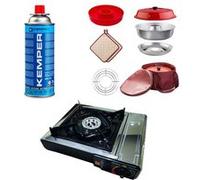 PACK OMNIA Four et accessoires + INCASA Réchaud à gaz portable + KEMPER 2 Cartouches de gaz G