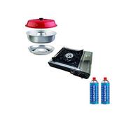 OMNIA Pack Four Nomade Compact Camping-Car Van Bateau + Réchaud à Gaz Portable 1 Feu + 2 Cartouches de Gaz Butane 227gr