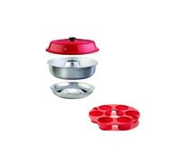 PACK OMNIA Four Nomade Compact + Moule à Muffins 6 Compartiments Camping-Car Van Bateau 7 Rouge
