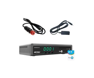 Pack OPTEX Récepteur TV Satellite HD enregistreur USB + Carte Fransat PC7 + Cable 12V + Déport IR