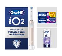 Pack Oral-B iO2 Rose - Sensibilité avec : 1 brosse à dents électrique + 2 dentifrices + 2 brossettes