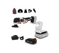 Pack Outil multifonctions à batterie 20V X-Performer - Ponce, Coupe + Lampe de Travail LED + Batterie 2 Ah + chargeur