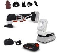 Pack Outil multifonctions à batterie 20V X-Performer - Ponce, Coupe + Lampe de Travail LED + Batterie 2 Ah + chargeur