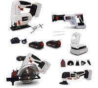 Pack Outillage X-Performer BATTERIES 2 Ah - Scie Sauteuse - Circulaire - Sabre - Multifonctions - Lampe LED