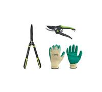 Pack Outils Cisaille de jardin Lame 27,5 cm + Gants de jardin + Sécateur 20 cm
