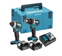 Makita DLX2180TJ Perceuse À Percussion Sans-fil (DHP484) & Visseuse À Percussion Sans-fil (DTD153) - 18V Li-ion (2x 5,0 Ah) - MAKPAC