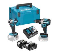 Pack Outils Sans Fil 18V - Makita DLX2527J - 2 Outils - 2 Batteries 5.0 Ah - Chargeur Rapide
