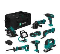 Pack outils sans fil Plate-forme de batteries 20V - 4.0Ah | 7 machines, 2 batteries 4.0 Ah et un chargeur rapide