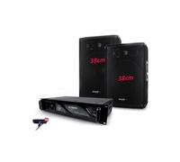 PACK PAIRE D'ENCEINTES BM SONIC BMS-15 SONO DJ CLUB PA Bass reflex 2 boomers de 38cm CLUSTER 1400W + Ampli PRO MyDj AC 3000W