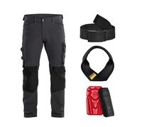 Pack Pantalon X1900 artisan stretch 4D + Genouillère + Ceinture unie noire + Boucle porte marteau BLAKLADER