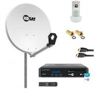 Pack Parabole acier 80cm + Récepteur FRANSAT avec carte + LNB Single G