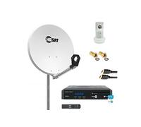 pack parabole satellite acier 60cm lnb single récepteur fransat câble hdmi