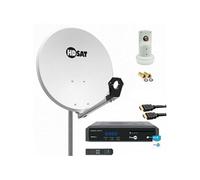 pack parabole satellite acier 60cm lnb single récepteur fransat câble hdmi