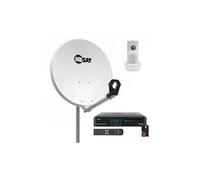 Pack HDSAT Parabole satellite acier 60cm + LNB Single + Récepteur TNTSAT