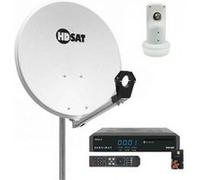 Pack HDSAT Parabole satellite acier 60cm + LNB Single + Récepteur TNTSAT