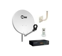 pack parabole satellite acier 60cm support lnb lnb single décodeur satellite hd