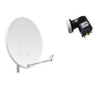 Pack Parabole Satellite Acier 65 cm + LNB Quad Best Germany Universel 0,1dB Compatible Canal HD ME G
