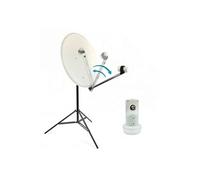 pack parabole satellite acier 65cm bras repliable lnb single hdsat trepied Blanc G