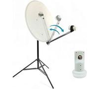 pack parabole satellite acier 65cm bras repliable lnb single hdsat trepied Blanc G