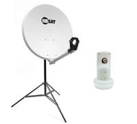 pack parabole satellite acier 65cm lnb single hd trepied alu extensible G