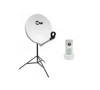 pack parabole satellite acier 65cm lnb single hd trepied alu extensible