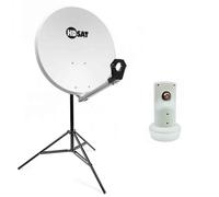 Pack Parabole Satellite acier 65cm + LNB Single HD + Trepied Alu Extensible