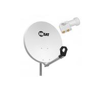 pack parabole satellite acier 65cm lnb twin hd 4k 0.1db idéal astra eutelsat
