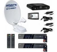 pack parabole satellite automatique 72cm twin 2x récepteurs tntsat hd positionneur Blanc G