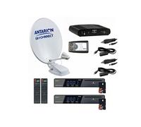 pack parabole satellite automatique 85cm twin 2x récepteurs tntsat hd positionneur Blanc G