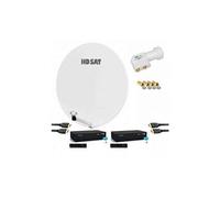Pack parabole satellite fibre 85cm avec 2x récepteurs fransat + lnb single
