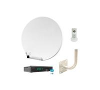 pack parabole satellite fibre blanche 60cm lnb single récepteur décodeur tv sa