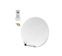 Pack Parabole satellite fibre composite Blanche 60cm BRIDES INOX + LNB Single HD 4K