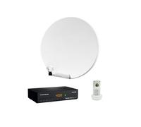 pack parabole satellite fibre composite blanche 60cm lnb single décodeur satelli